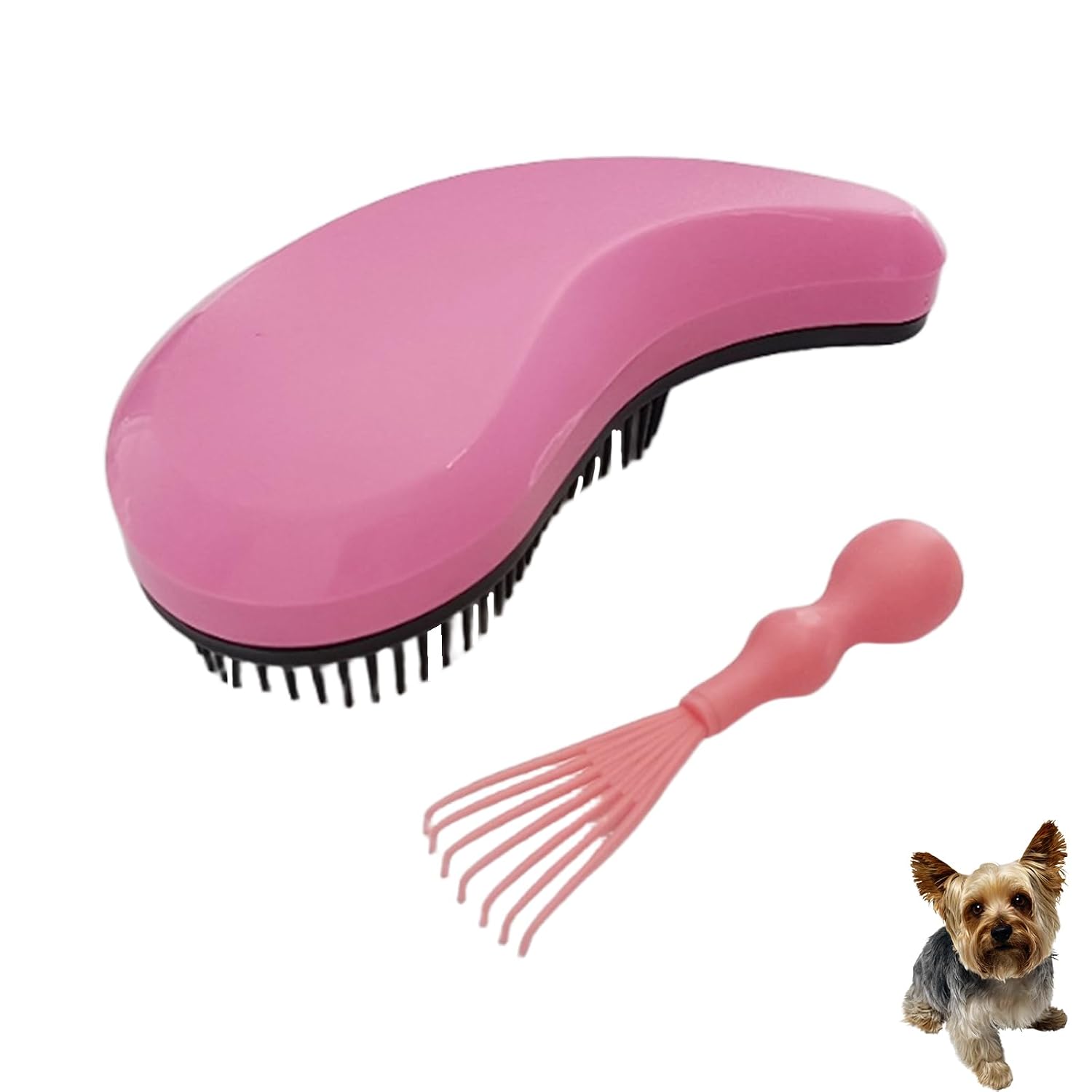 51QY57y3P4L._SL1500_.jpg Soft puppy brush for small breeds, gentle hair remover suitable for Yorkies, Shih Tzus, and Malteses. - Image 1