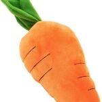 Cute Carrot-Shaped Crinkle Plush Dog Toy with Squeaker, Bite-Resistant for All Breeds