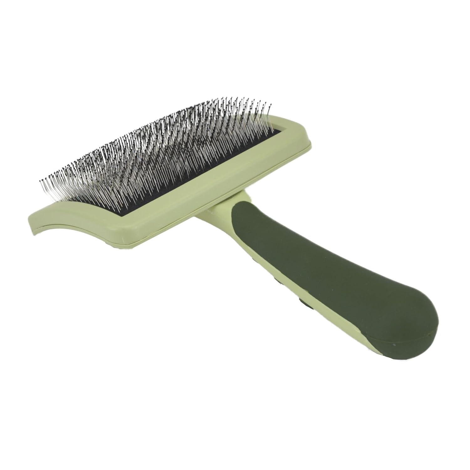 61V2z70dlFL._SL1500_.jpg Curved firm slicker brush for detangling all hair types, professional grooming tool. - Image 1