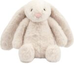 Interactive Squeaky Bunny Dog Toy, Large Beige Plush Chew for All Sizes, Fetch Toy