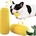 Corn-Shaped Squeaky Rubber Chew Toy for Aggressive Chewers, Supports Dental Health in Medium Breeds