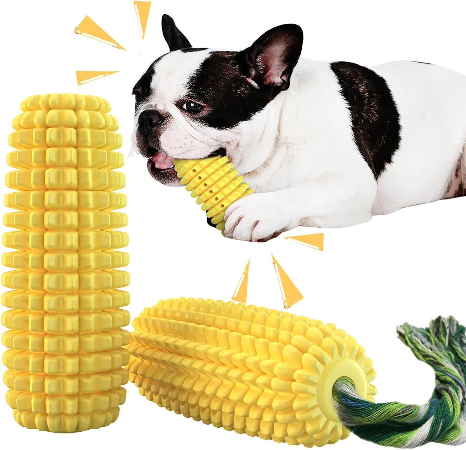 715neidIsFL._AC_SL1500_.jpg Corn-Shaped Squeaky Rubber Chew Toy for Aggressive Chewers, Supports Dental Health in Medium Breeds - Image 1