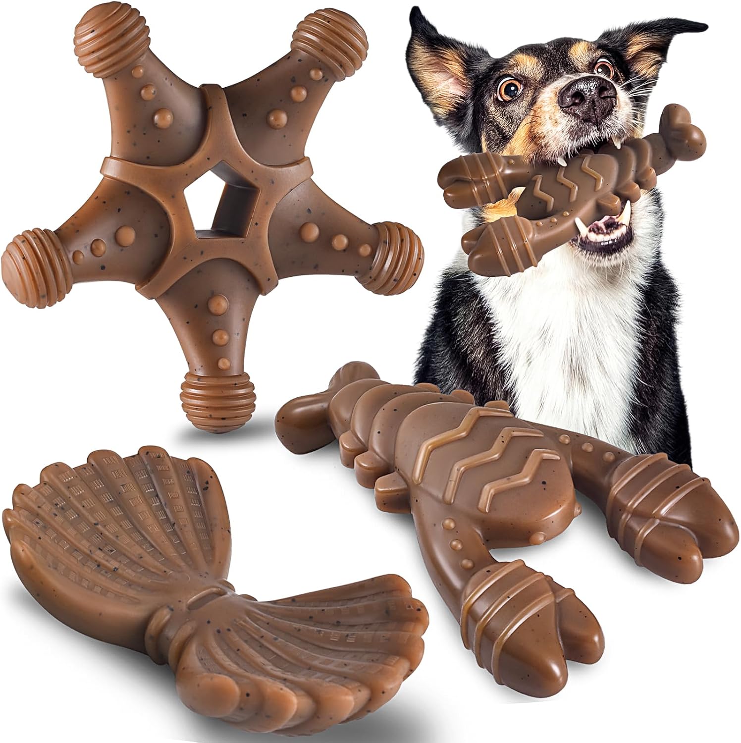 71BQmfiyMKL._AC_SL1500_.jpg 3-Pack Tough Nylon Chew Toys for Aggressive Chewers, Suitable for Small to Large Breeds, Durable Dog Bones - Image 1