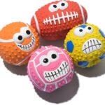 4-Pack 2.7-Inch Soft Latex Rubber Bouncy Squeaky Fetch Balls for Small & Medium Dogs