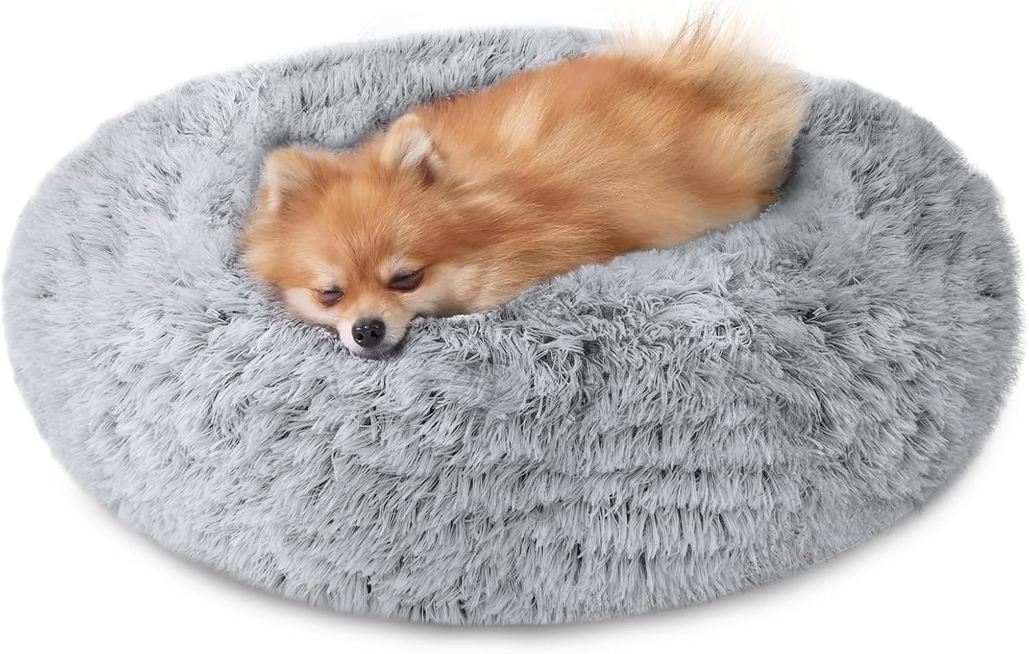 71PzYFWJP-L._AC_SL1500_.jpg Smoke-gray donut-style bed - Image 1