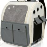 Airline Approved Cat Carrier Backpack - Ventilated Breathable Mesh for Small Dogs & Cats (15lbs), Soft Sided Dog Backpack for Hiking, Camping, Travel & Vet Visits with Padded Straps (Grey)