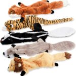 No-Stuffing Plush Squeaky Chew Toy Bundle for All Breed Sizes, Durable Interactive Fetch & Teething Toy, Great Birthday Gift