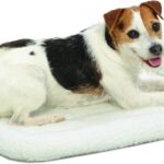White fleece dog mat