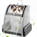 Cat Backpack Carrier, Pet Backpack Carrier Cats and Small Dogs, Collapsible Fully Ventilation Cat Backpack for Outdoors Hiking Camping Travel(up to 16.5lbs)