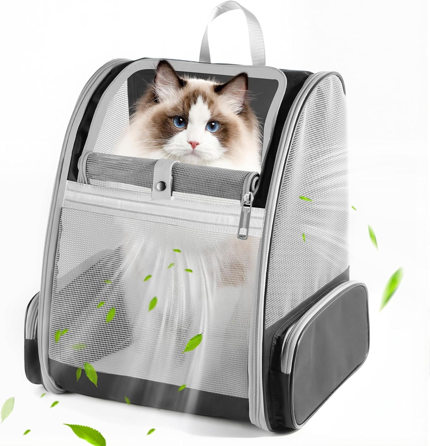 81W8AiFohWL._AC_SL1500_.jpg Cat Backpack Carrier, Pet Backpack Carrier Cats and Small Dogs, Collapsible Fully Ventilation Cat Backpack for Outdoors Hiking Camping Travel(up to 16.5lbs) - Image 1
