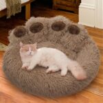 Camel-colored wide ring-style bed