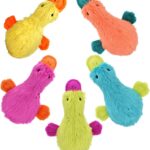 Single Plush Filled Dog Toy in Assorted Colors, Squeaky Fun