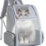 Ventilated Cats Dogs Rabbits Carrier Backpack for Small Pets and Puppies ?C Perfect for Outdoor Adventures and Vet Visits, Ultimate Comfort On-The-Go (Grey)