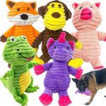 5-Pack Corduroy Plush Squeaky Dog Toy Assortment for Medium & Large Breeds